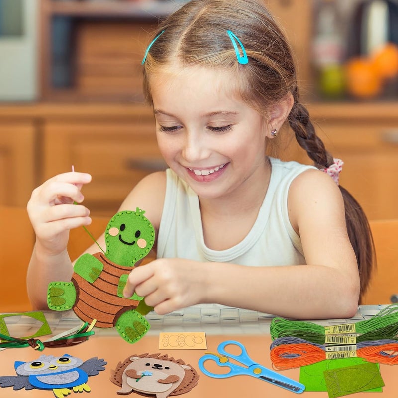 Garma Animal Sewing Kit for Kids - 14 in 1 Kids Sewing Crafts Kit for Beginners - Mini Sewing Kits for Kid 5-8 8-12 - Easy Sew Your Own Felt Animals DIY Craft Set for Boys & Girls Birthday - Image 5
